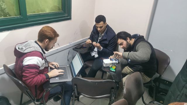 A team working through a project
